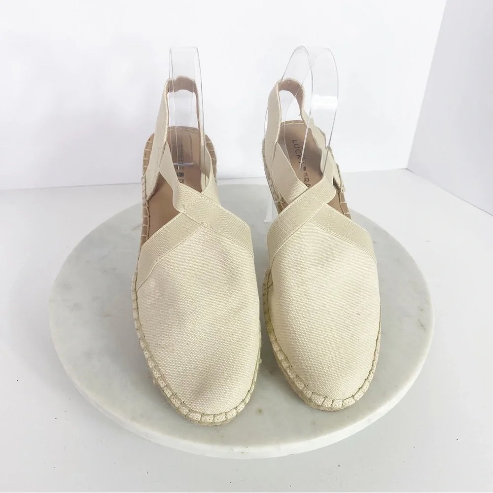 Lucky Brand Espadrille flat sandal Rifka / Natural Heavy Canvas Womens 9.5